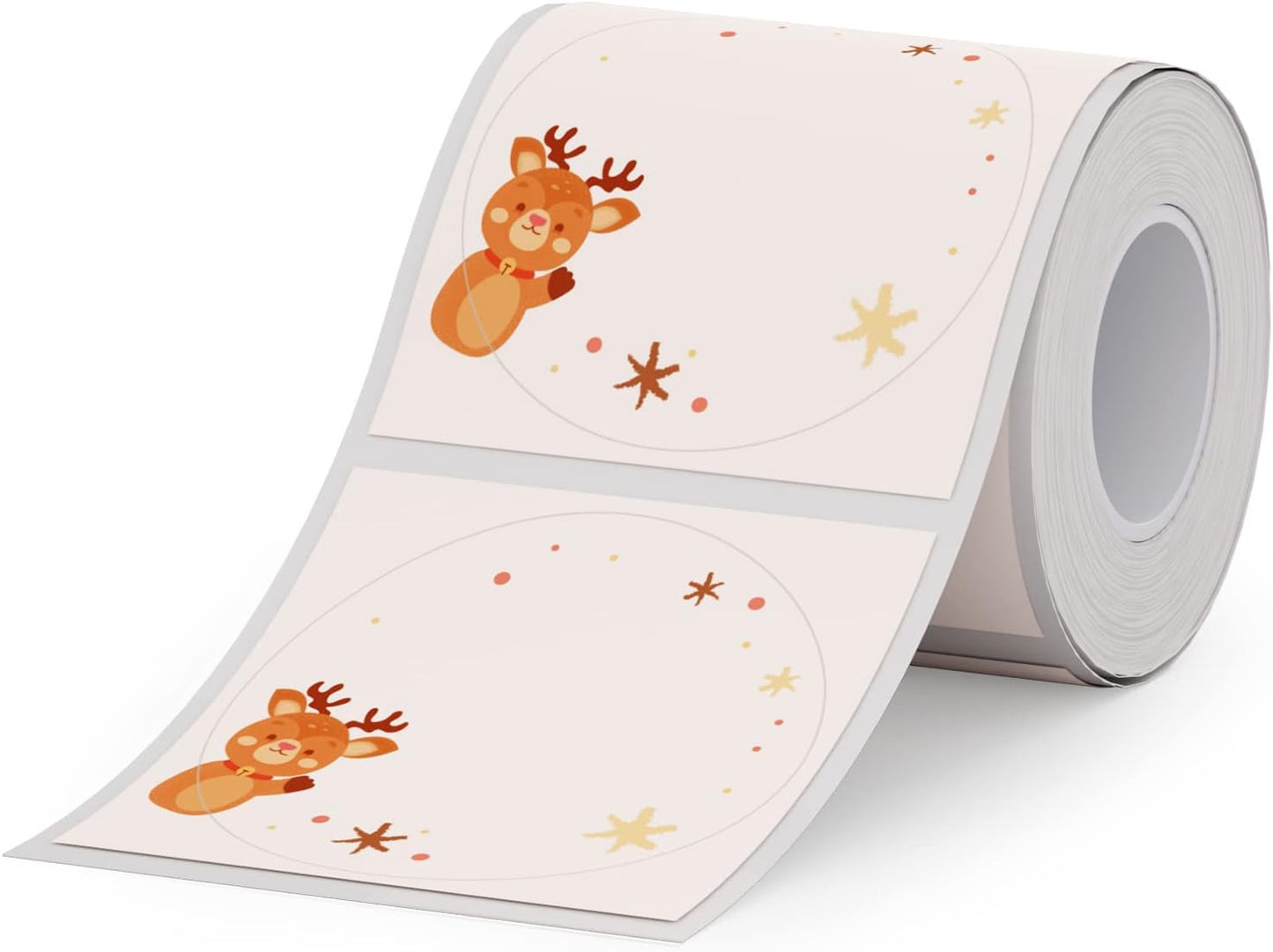 B21 Christmas Labels B1 round Label Tape Christmas Label Maker Tape for Christmas Gift/Party/Mailing, 1.97" X 1.97" (50X50 Mm) 140 Labels/Roll, round Christmas Label Maker Tape