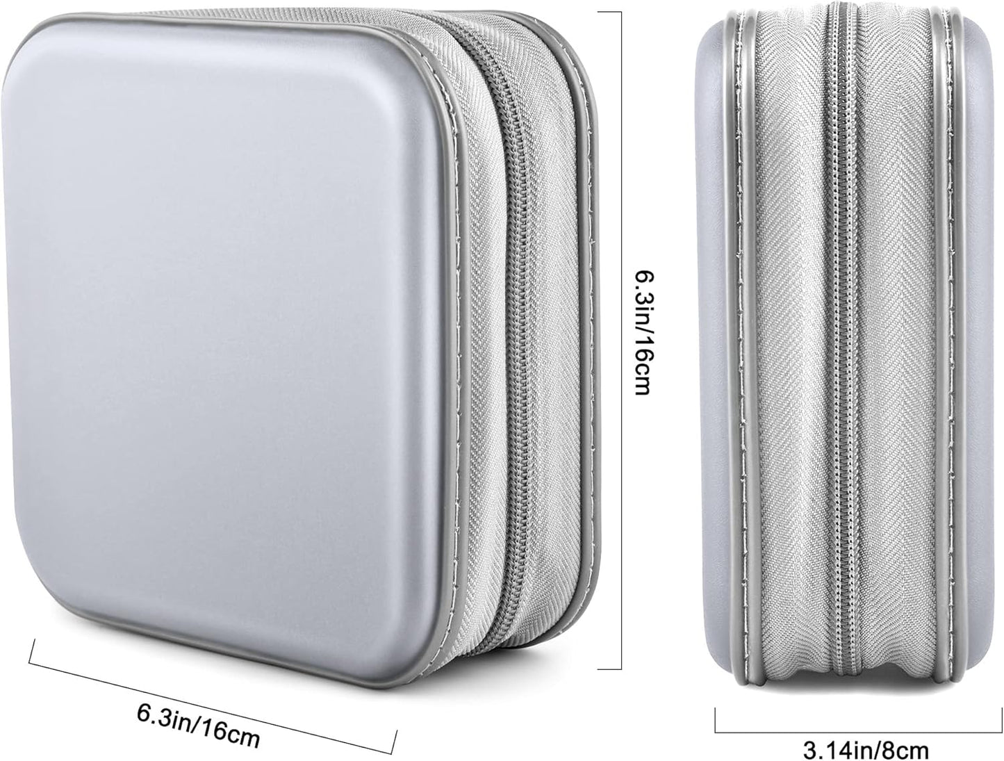 CD Case, Dvds Wallet Holder, CD/DVD Case Wallet 40 Discs Heavy Duty Bag Binder Storage Booklet Album (Silver)