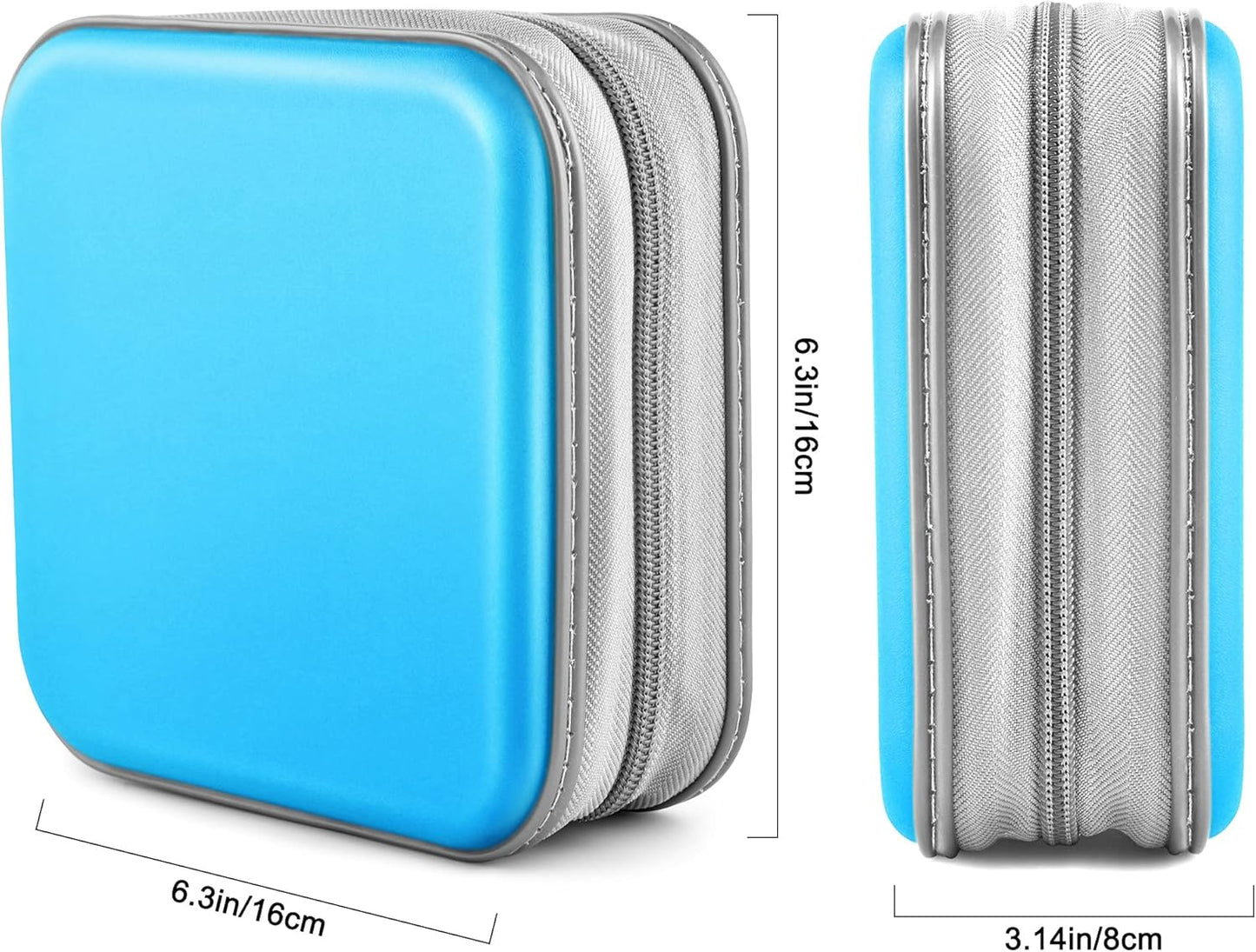 CD Case, Dvds Wallet Holder, CD/DVD Case Wallet 40 Discs Heavy Duty Bag Binder Storage Booklet Album (Sky Blue)