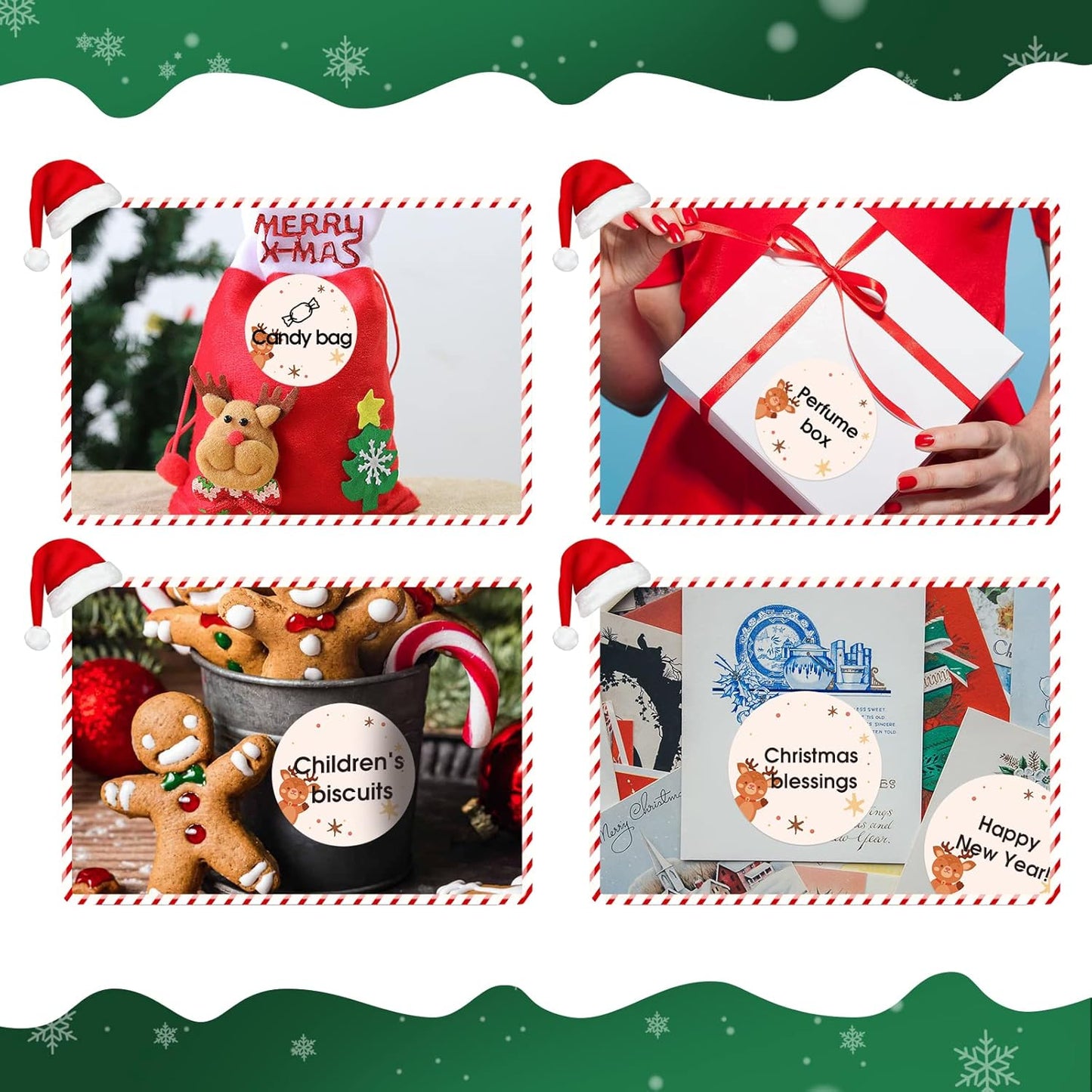 B21 Christmas Labels B1 round Label Tape Christmas Label Maker Tape for Christmas Gift/Party/Mailing, 1.97" X 1.97" (50X50 Mm) 140 Labels/Roll, round Christmas Label Maker Tape