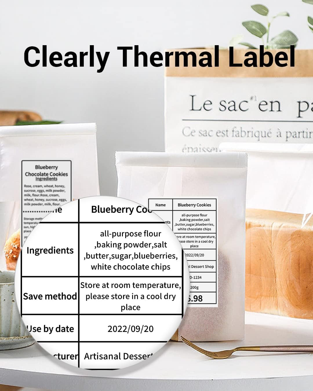 Thermal Sticker Labels- 2.36"X 3.15"(60X80Mm) Thermal Label for M221/M220/M250/M260, for Barcode/Address/Mailing/Logo/Business/Home Tag