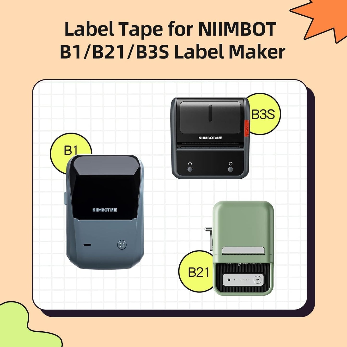 Labels for B21/B1/B3S/K3 Label Printer, Thermal Stickers 2'' X 3.15''(50X80Mm), Waterproof, Oil-Proof Label Tape, 1 Roll of 95 White Sticker Labels