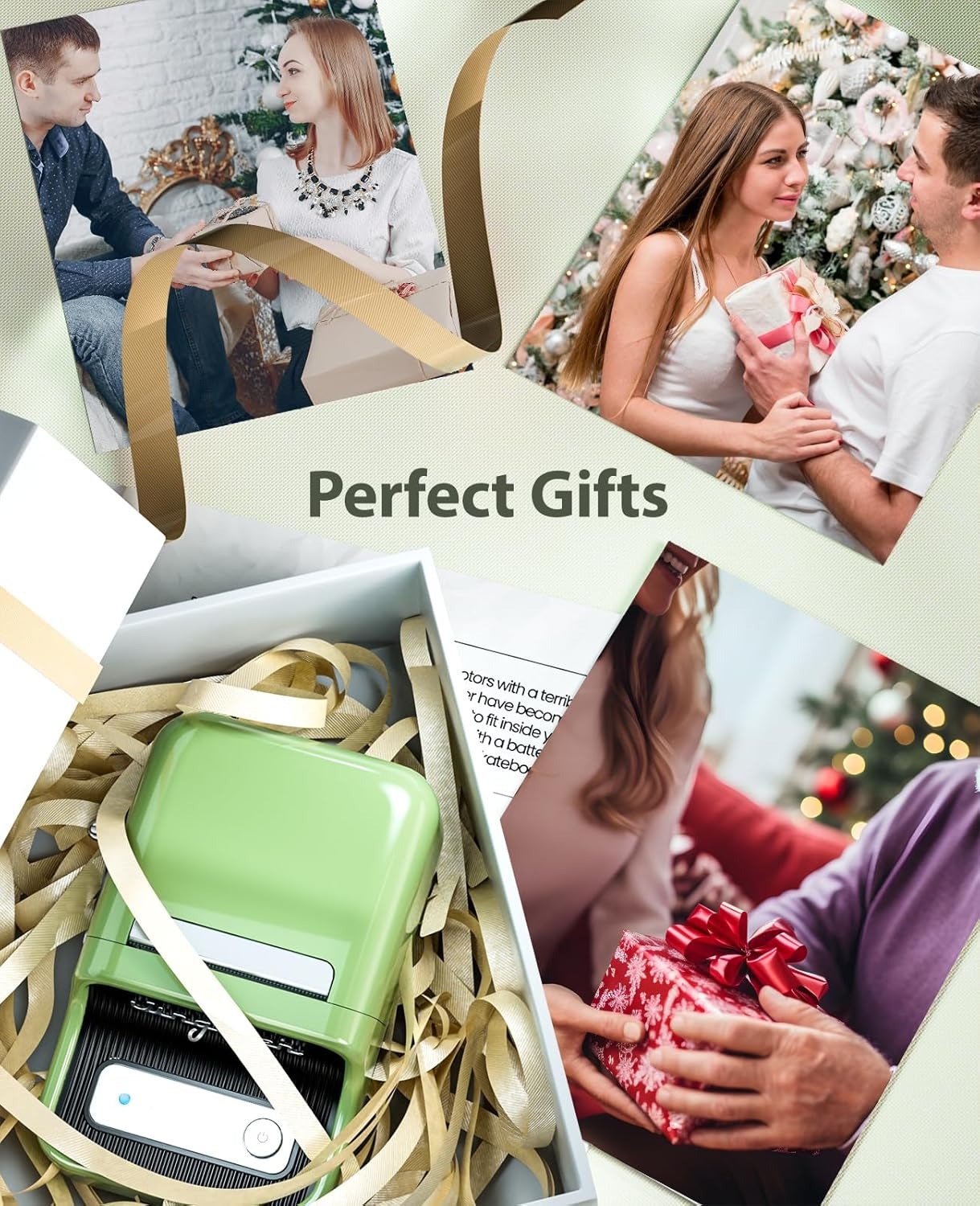 B21 Label Maker Inkless Bluetooth Label Printer, 2 Inch Portable Thermal Sticker Machine for Small Business, Address, Logo, Clothing, Mailing, Candles, Jewelry, Sticker Printer for Gift, Green