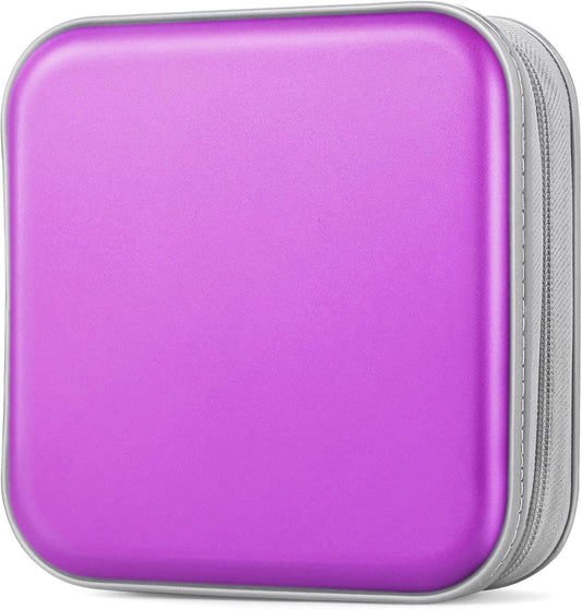 CD Case, Dvds Wallet Holder, CD/DVD Case Wallet 40 Discs Heavy Duty Bag Binder Storage Booklet Album (Puple)