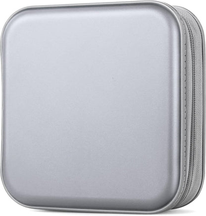 CD Case, Dvds Wallet Holder, CD/DVD Case Wallet 40 Discs Heavy Duty Bag Binder Storage Booklet Album (Silver)