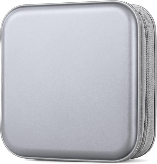 CD Case, Dvds Wallet Holder, CD/DVD Case Wallet 40 Discs Heavy Duty Bag Binder Storage Booklet Album (Silver)
