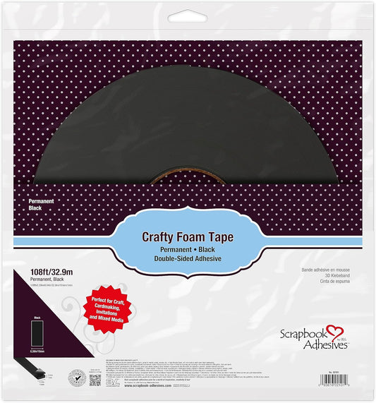 by 3L Crafty Foam Tape 108Ft, 32.9M, Black