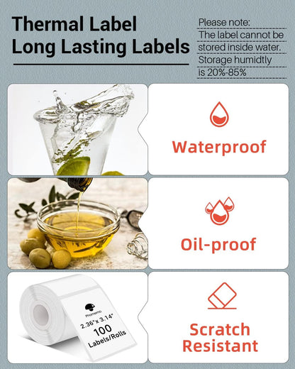 Thermal Sticker Labels- 2.36"X 3.15"(60X80Mm) Thermal Label for M221/M220/M250/M260, for Barcode/Address/Mailing/Logo/Business/Home Tag