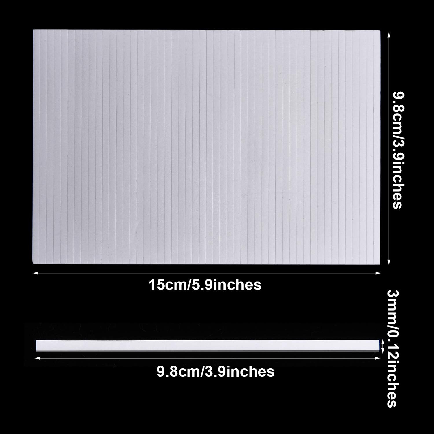 1000 Pieces Foam Sticky Strips Double Sided Dual-Adhesive 3D Foam Tapes Foam Pop Strips Adhesive Mount for Shaker Card Scrapbooking, 20 Sheets (3.9 Inch)